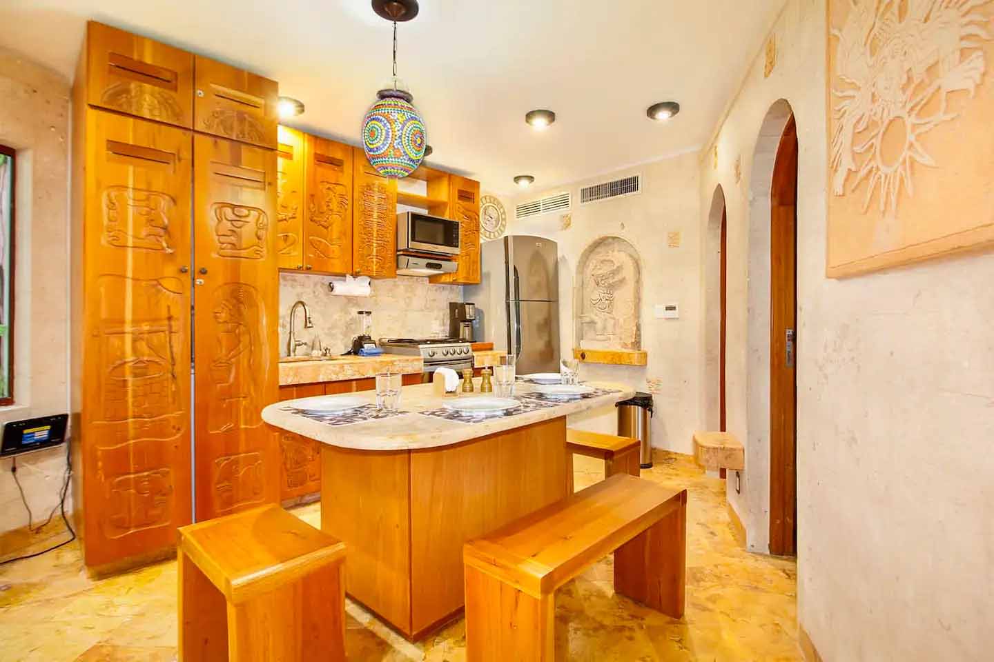 Artistic wall decor in Condo 103 adding character to the space