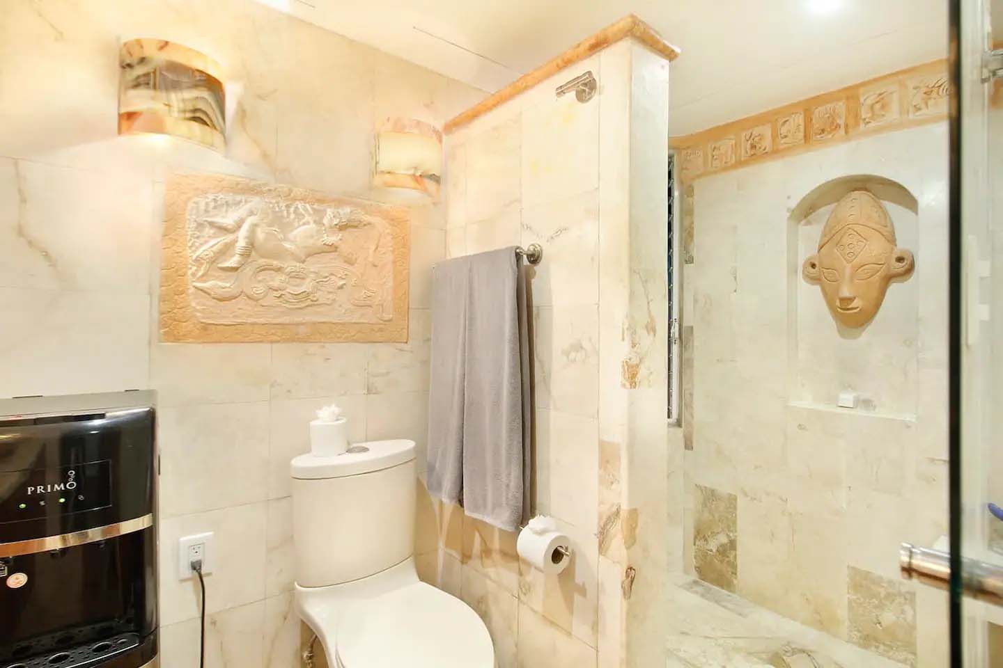 Nighttime ambiance in Condo 103 with soft lighting and cozy interiors